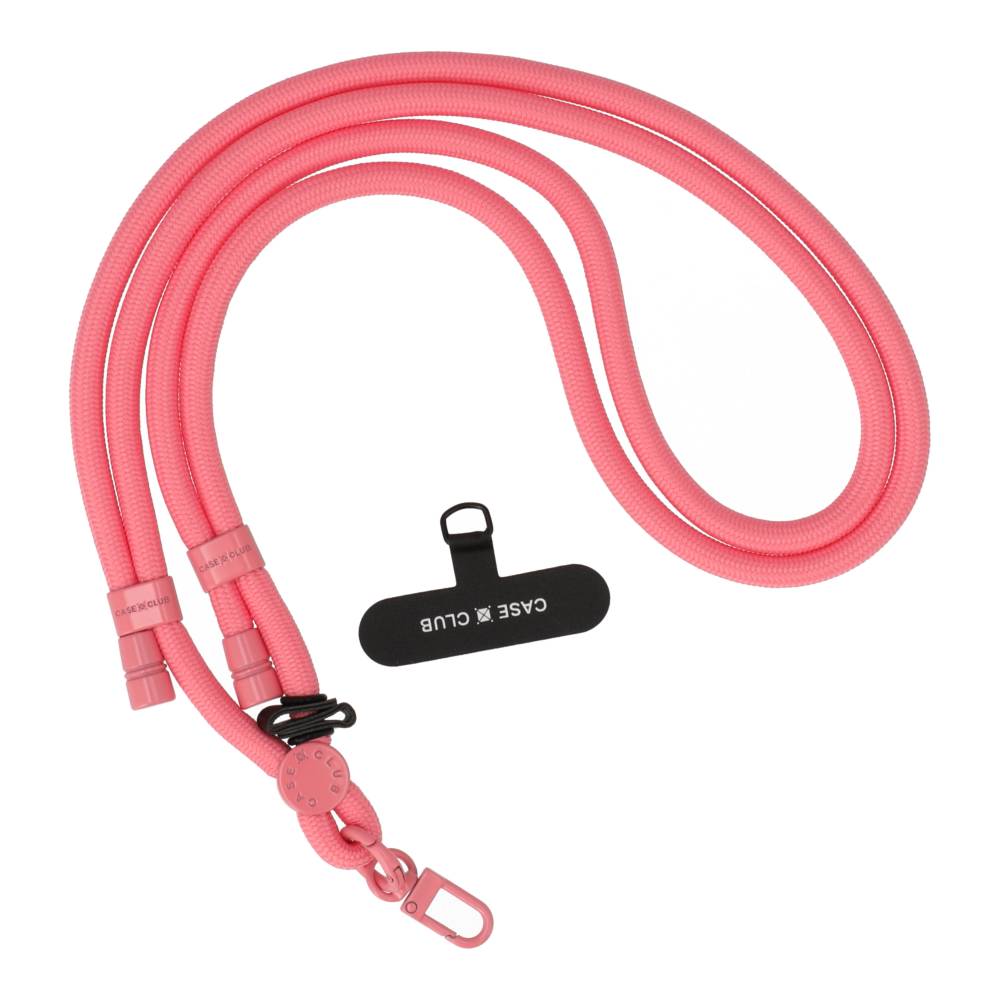 rose pink rope crossbody strap